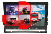 AHD1080p 5ch 6ch Split Mode 10 pouces LCD couleur moniteur de voiture avec enregistrement en boucle pare-soleil pour camion de bus 24v
