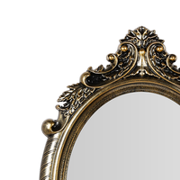 Fabrication personnalisée de forme ovale miroir mural cool giveaway plexiglas maison cadre doré décor miroir chinois espejo para sala