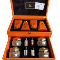 Ensemble de cosmétiques boîte à flacons de parfum en bois de luxe en MDF personnalisé étui en cuir PU pour montre à parfum produits de soins de la peau huiles essentielles