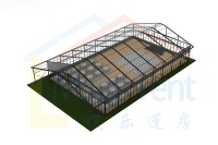 Tente de réception de luxe 15x40m à toit double pignon, structure en aluminium, design élégant, tente courbée pour mariage