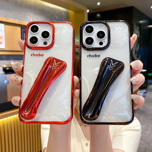 Custodia per iPhone 16 15 14 13 Pro Max <span class=keywords><strong>Hailey</strong></span> Bieber con porta rossetto/balsamo labbra, cover di lusso in TPU galvanizzato - Product Image 2