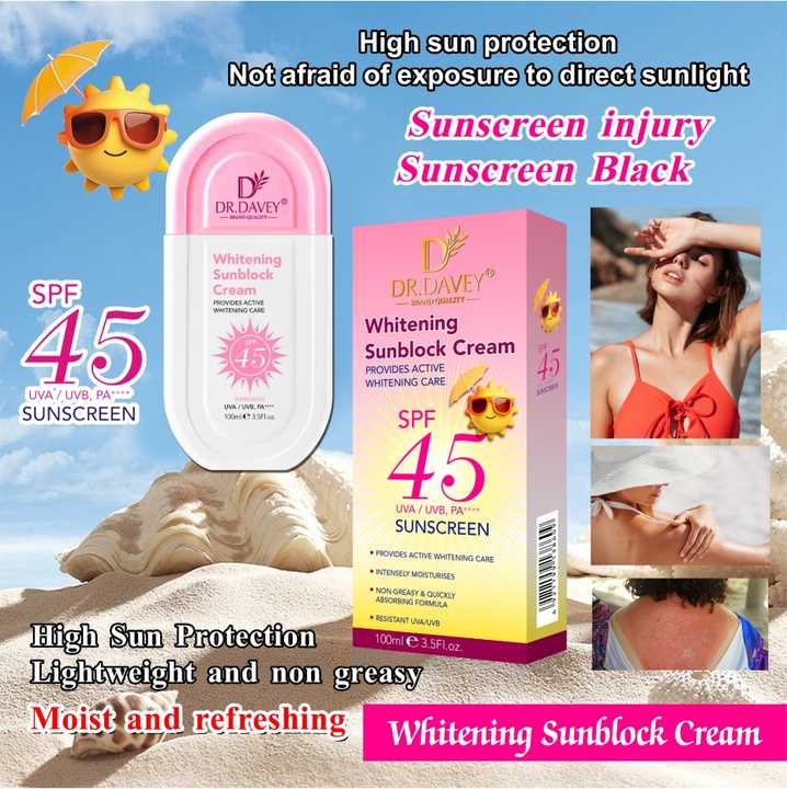 DR.DAVEY Sunblock Cream with SPF 90 for Skin Whitening and Sunprotector Triple UV