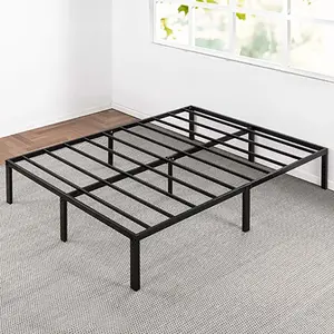 Single Round Hotel Metal Platform Bed Spring Frame Loft Hospital Slats For Living Room