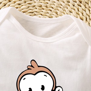 Ropa de Bebé Recién Nacido 100% Algodón al por Mayor, Body de Manga Corta con Estampado de Mono - Product Image 4