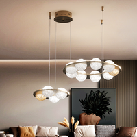 Lustre en forme de boule de cristal, avec plusieurs motifs circulaires, hauteur réglable, adapté à différents styles