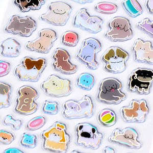 Autocollants en PVC laser 3D avec impression d'animaux de dessin animé en cristal en relief GF Creative pour coque de téléphone portable et décoration de carnet - Product Image 5