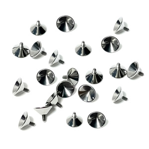 <b>Titanium</b> Steel External Thread Drill Holder 3mm 4mm 5mm Pyramid Shape For Earrings Eyebrow <b>Studs</b> DIY Piercing Jewelry - Product Image 2