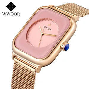 Custom Logo Own Your Brand Ultra-thin Stainless Steel Strap Watch Classic Water Resistant Quartz Women Wrist Watches