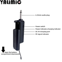 Nouveau microphone sans fil UHF cardioïde dynamique avec écran LED - Un pour deux pour le streaming en direct, le karaoké, les conférences, les cours en ligne