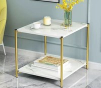 Table basse mobile de style nordique pour salon, avec structure métallique, ronde ou carrée, petite table d'appoint centrale