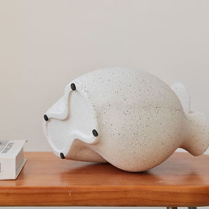 Vase à fleurs en céramique blanche glaçure mouchetée nordique Wabi Sabi décor à la maison pour salon intérieur moderne pour hôtels - Product Image 4