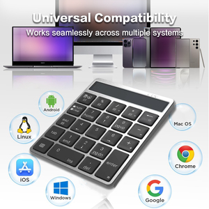Teclado Numérico Inalámbrico Portátil BT, Teclado de Membrana Delgado con Calculadora para Computadora Portátil y de Escritorio - Product Image 4