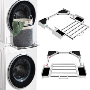 Kit de support empilable pour lave-linge et sèche-linge en acier inoxydable et PP, gain de place, durable et écologique pour usage domestique et commercial - Product Image 2