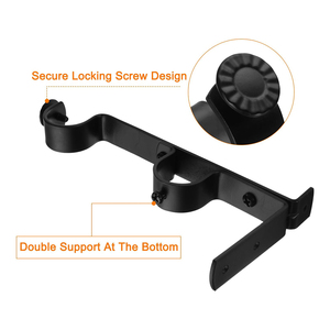 Supports de tringle à <span class=keywords><strong>rideau</strong></span> robustes pour fixation murale au-dessus de la fenêtre, en fer noir - Product Image 3