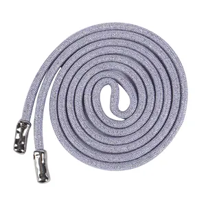Cordon de corde rond en polyester chaud avec pointe en métal Fournisseur Sweat à capuche Cordon de serrage en polyester rond coloré