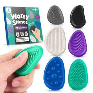 Jouets sensoriels en silicone sans BPA pour adultes et enfants autistes, pierres apaisantes pour soulager le stress - Product Image 5