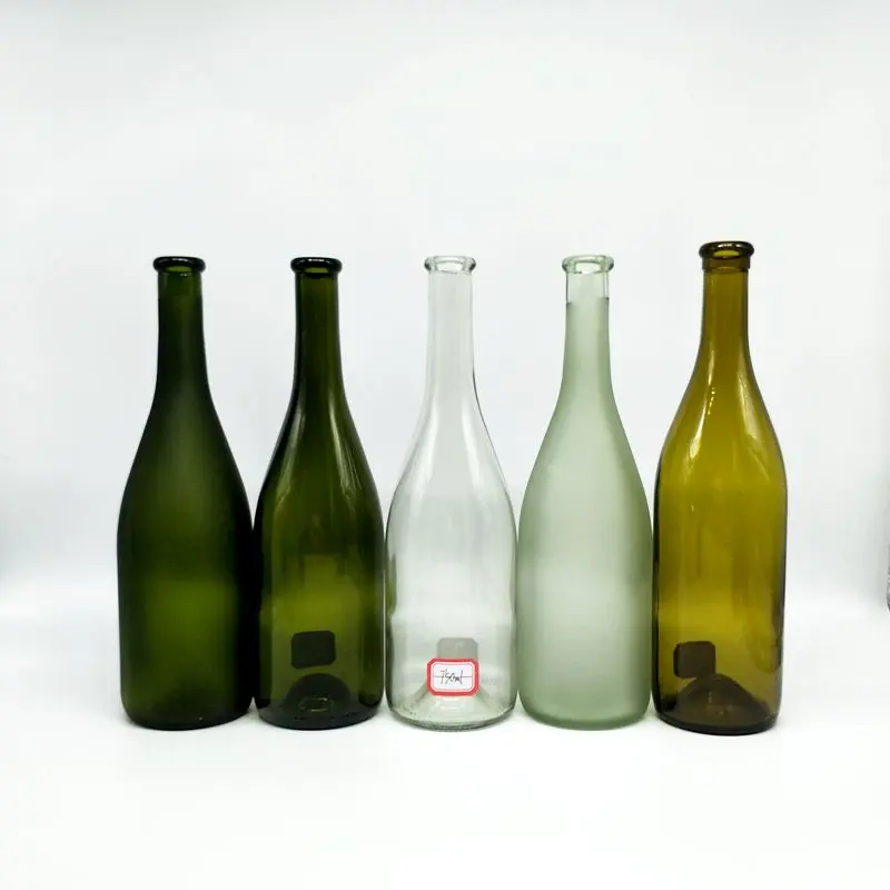 wholesale Free Sample Amber 187ml Wine Whisky Glass Bottle 500 ml 750 ML Burgundy Bottle