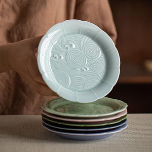 Assiette à fruits en céramique chinoise, forme irrégulière, style zen, assiette d'offrande bouddhiste, plat à thé et à collations, utilisation dans le salon - Product Image 3