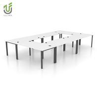 Table de conférence rectangulaire modulaire iULTRA pour mobilier de bureau commercial, design creux