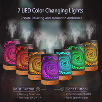 Diffuseur d'arômes en métal Ce Rohs 100 ml, design haut de gamme, lumière ambiante LED 7 couleurs, diffuseur d'huiles essentielles avec télécommande et minuterie