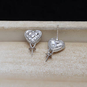 Boucles d'oreilles longues en argent S925 pour femmes, chaîne unique avec pampilles, 5-9 perles, accessoires de bricolage, support vide en or et diamant, 893 Tide - Product Image 4