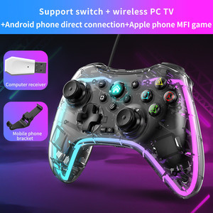 Kablosuz RGB Gamepad <span class=keywords><strong>Joystick</strong></span> için anahtarı/Android/<span class=keywords><strong>PC</strong></span> şeffaf kristal Gamepad için Nintendo anahtarı şarj edilebilir denetleyici - Product Image 6