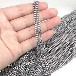 โซ่สเตนเลสสตีลชุบทอง 18K ขนาด 7*1.8 มม. แบบ Curb Chain สำหรับทำเครื่องประดับ DIY |   ขายเป็นเมตร - Product Image 6