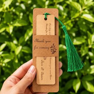 Personalised Wooden <b>Bookmark</b> Wedding Favor, Custom Engraved <b>Bookmark</b> with Tassel, Rustic Wedding Guest <b>Gift</b>, Laser Engraved - Product Image 1