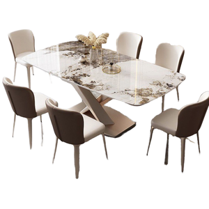 أثاث فاخر حديث من الفولاذ الكربوني طقم رخامي من أعلى الأحجار أثاث فاخر ثابت للفلل والشقق المنزلية والمطاعم والفنادق - Product Image 3