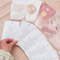 Cartes de jeu de guérison de l'humeur apaisante imprimées sur mesure de haute qualité avec une feuille d'or Cartes d'autodétermination féminine