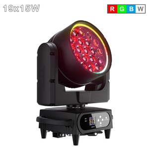 SHEHDS IP66 - Foco Móvil con Zoom RGBW de 19x15W, Resistente al Agua, Controlado por Aplicación de Teléfono Inteligente, para Conciertos y Eventos al Aire Libre - Product Image 1