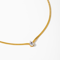 YF4036 Collier Chaîne Tendance Plaqué Or 18 carats Luxe Étanche en Acier Inoxydable avec Pendentif Goutte d'Eau en Zircon