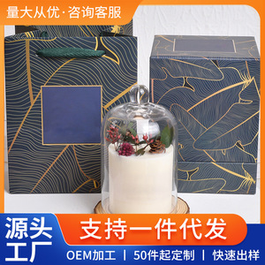 Bougie parfumée Gomang Pillar en cire de soja avec fleurs séchées, ensemble cadeau de décoration pour la maison - Product Image 5