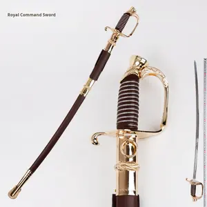 Épée de cérémonie royale en métal, couverture rigide, plaquée or, gravée, cérémonie de levée du drapeau, épée de style européen, épée occidentale - Product Image 1
