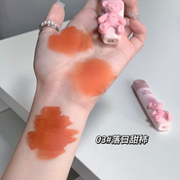 Gege Bear Grosir Label Pribadi Lip Gloss Matte Pigmentasi Tinggi Desain Beruang Lucu Tahan Lama