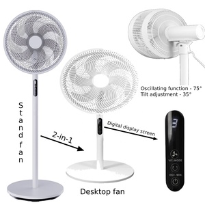 Ventilateur sur pied/ventilateur de table 2-en-1 de 16'', 45W, 3 vitesses, 6 pales en PP, 75 °   Oscillation, minuterie 9H, télécommande pour la maison/le bureau - Product Image 6