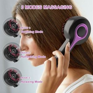 Brosse de massage du cuir chevelu compacte en plastique écologique personnalisée pour femmes, applicateur d'huile capillaire électrique multifonction personnalisé - Product Image 4