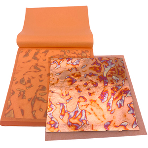 Hojas de oro variadas de transferencia, papel tapiz decorativo, lámina dorada variegada, 14x14 cm, 25 unidades por folleto - Product Image 5