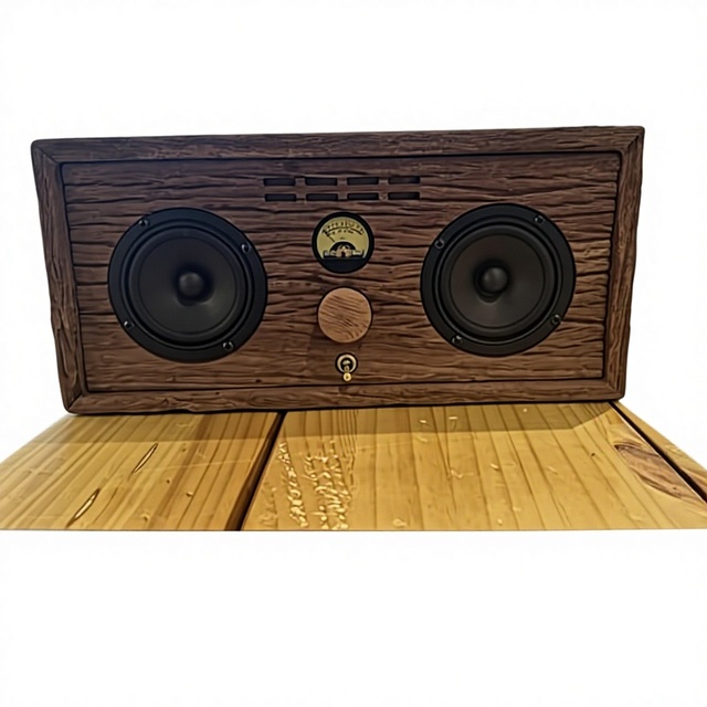 Wood Dual Speaker Owl Sound System Carved Home Decor