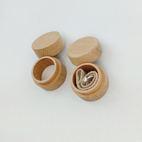 Boîte de rangement ronde personnalisée en bois pour bagues de mariage, boîtes à bijoux, conteneur de rangement DIY de luxe en velours pour boucles d'oreilles