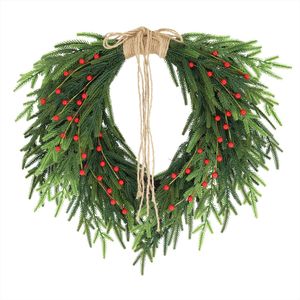 Guirlande <span class=keywords><strong>de</strong></span> Noël en pin <span class=keywords><strong>de</strong></span> Norfolk <span class=keywords><strong>de</strong></span> 24 pouces, toucher réaliste, avec baies rouges et nœud en jute, pin doux et réaliste pour la décoration intérieure et extérieure des fêtes - Product Image 1