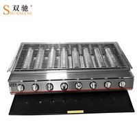 Barbecue au gaz GPL 8 brûleurs en acier inoxydable, grande machine à rôtir la viande et les brochettes pour usage extérieur