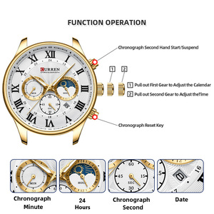 นาฬิกาข้อมือควอตซ์สแตนเลสสตีลหรูหราสำหรับผู้ชาย รุ่น 8427 CURREN กันน้ำ พร้อมฟังก์ชั่นเรืองแสง แสดงวันที่ ดีไซน์ทันสมัย - Product Image 2