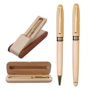 High Quality Custom Custom Logo Engraved Wooden Pen <b>Set</b> Box Ballpoint Pens Personalized Design Gift Business <b>Writing</b> - Product Image 1