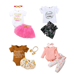 Conjunto de Ropa para Bebés Niñas, Boutique, Recién Nacidas, Elegante, Pantalones Cortos, Blusa, Estampado Floral, Verano, Talla 3T - Product Image 3