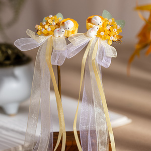 Pinzas para el pelo de conejo lunar con osmanthus para el Festival de Medio Otoño, estilo Hanfu súper etéreo, con cintas y borlas, bonitas y de estilo hada - Product Image 2
