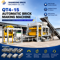 Vente directe usine : Machine de fabrication de briques en ciment entièrement automatique QT4-15, machine à fabriquer des briques creuses et des pavés, grande capacité