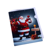 Carpeta de Archivo de Oficina en Forma de L, Duradera, de PP, Tamaño A4, Diseño Navideño de Santa Claus, Marca Yunman, Venta al Por Mayor