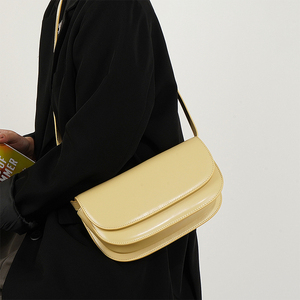 Sac à main élégant pour filles au design simple, en cuir souple, couleur unie, bandoulière sous le bras, fermeture à boucle, capacité de 2 à 2,9 L - Product Image 2