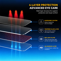 Protector de Pantalla de Lujo Transparente 9H con Cobertura Total Anti-Rayones, Convertidor de Luz Roja, Terapia de Protección Ocular para iPhone 17E
